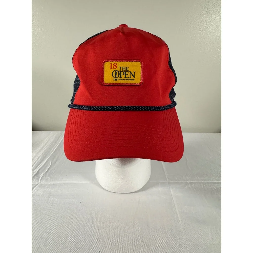 Imperial The Open 148th Royal Portrush Golf Hat Red Navy Mesh Snapback Rope Cap